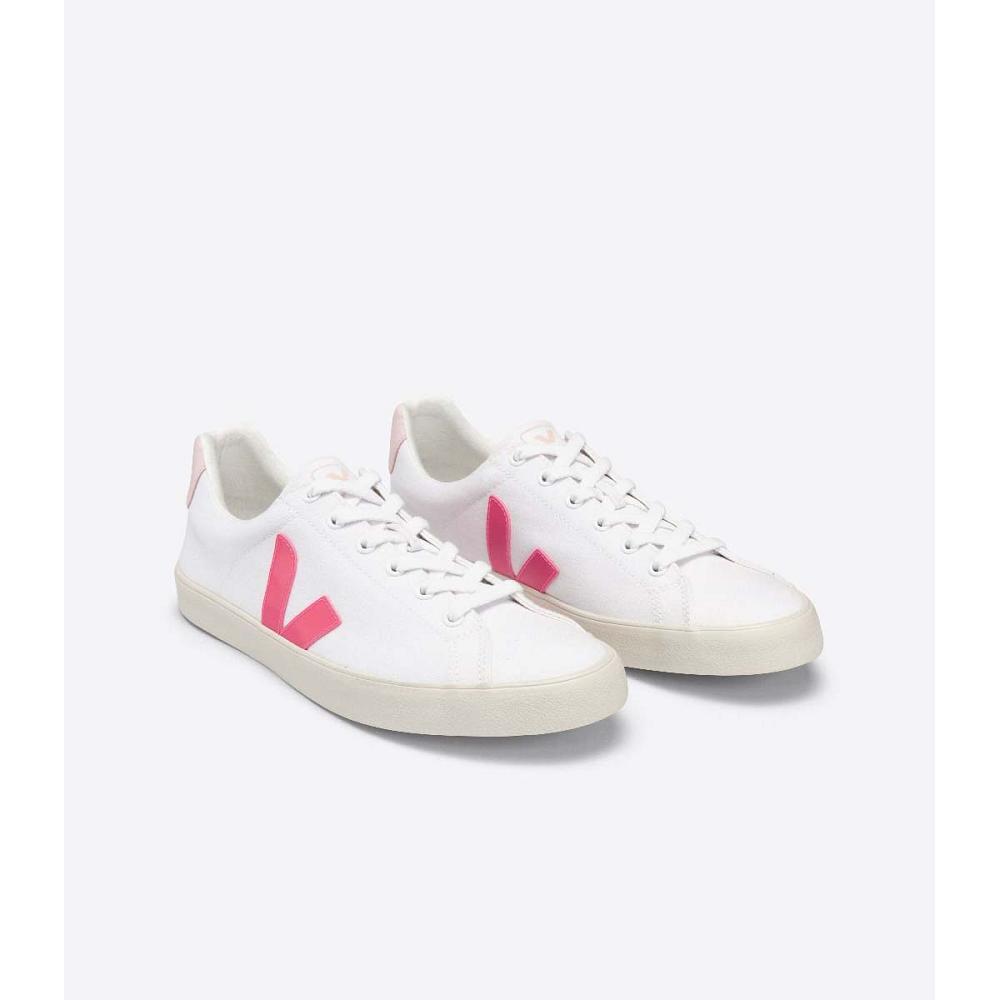 Veja ESPLAR SE CANVAS Joggesko Dame White/Pink | NO 608EBC